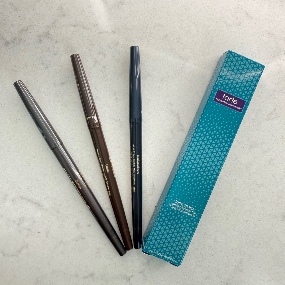 Tarte Look Sharp Precision Eyeliner trio Set - Charcoal, Brown, and Navy New
